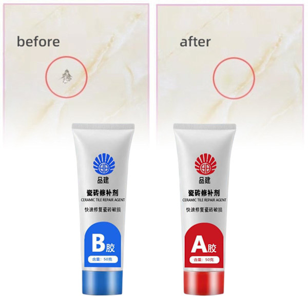 1/2/3 2x Tile Repair Agent Fix Hole Keramic Repair Pasta för Light Gray 50ml 1Set