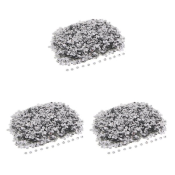 1/2/3 Blommor Lös kopp Paljetter Pailletter Sy Bröllopshantverk Silver 6mm 3Set