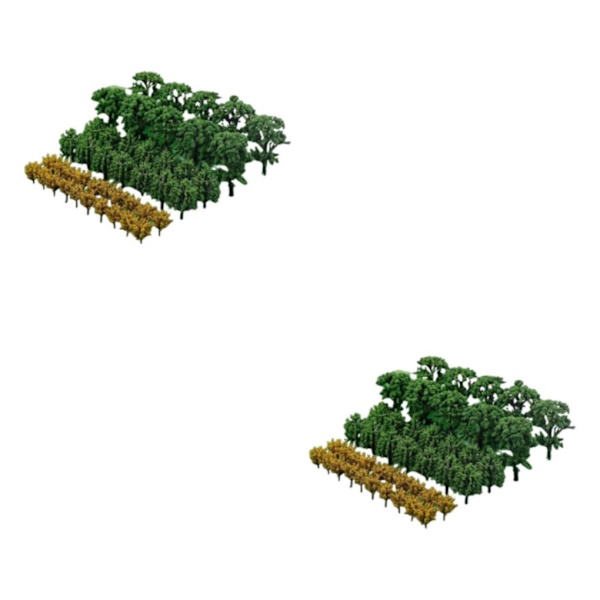 1/2/3/5 50x tåglandskap blandade miniatyrträd för layout Banyan Tree 50 Pcs 2Set