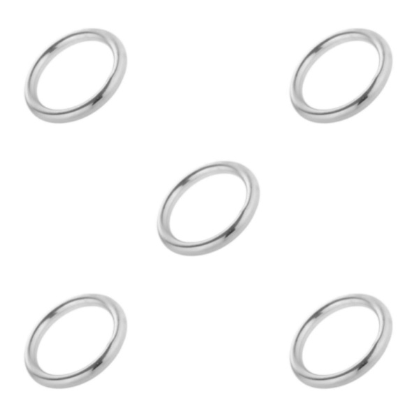1/2/3/5 Solid 304 rostfritt stål bandband svetsad O Silver 39x10mm 5Set