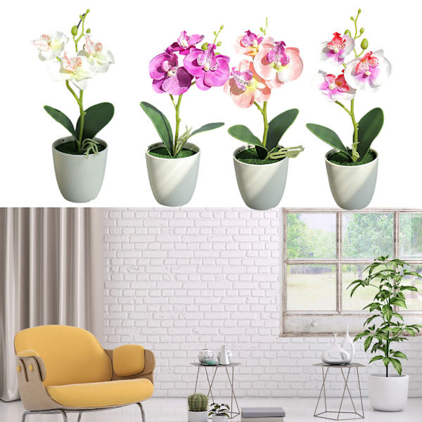1/2/3/5 Realistiskt utseende Hållbar konstgjord blomma för DIY White+Purple 1 Pc