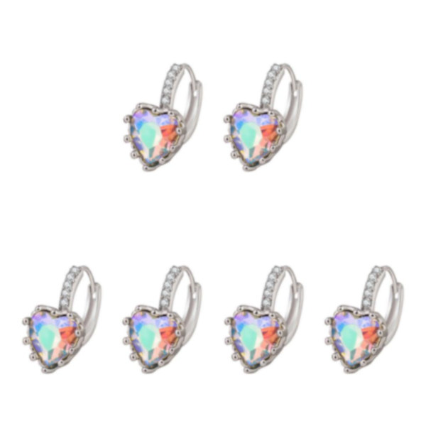 1/2/3/5 Lyx Hoop örhängen för kvinnor Hjärtformad strass style 12 3Set