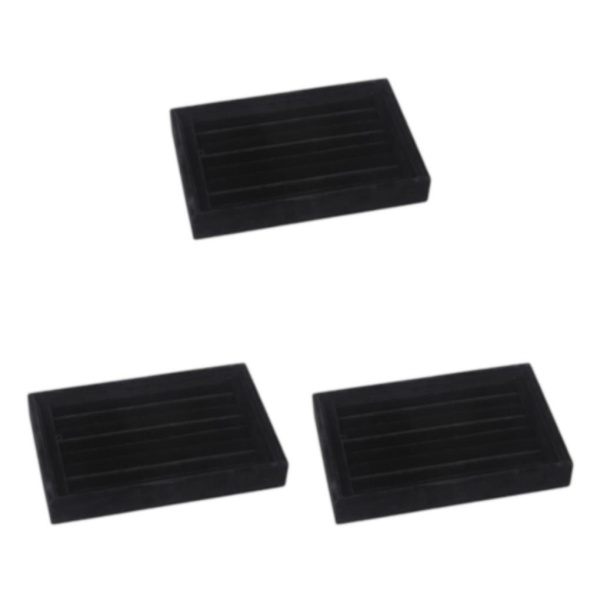 1/2/3/5 Stapelbar smyckesbricka Multipurpose Portable Velvet för Flannel Black 227x146x31mm 3Set