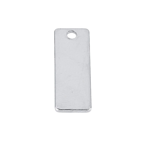 1/2/3/5 10 bitar metall platt rektangel blank stämpling För Silver 18x32mm 1Set