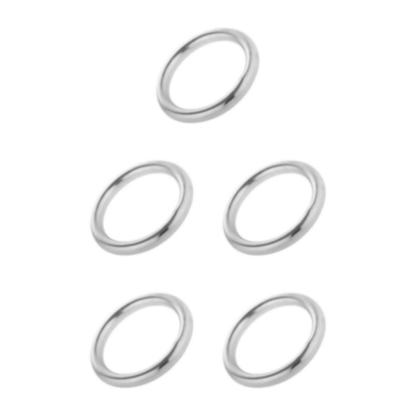 1/2/3/5 Solid 304 rostfritt stål bandband svetsad O Silver 49x12mm 5Set