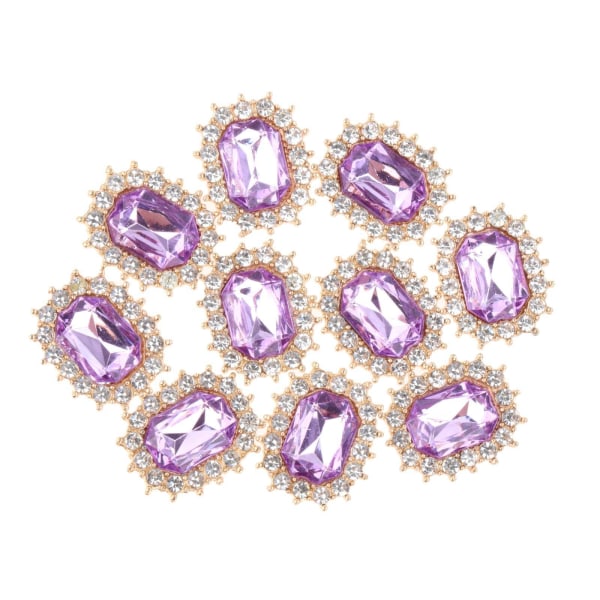 1/2/3/5 10 st Rhinestone Buttons Hantverk Dekoration för kläder Light Purple 2.1 x 1.7cm 1Set