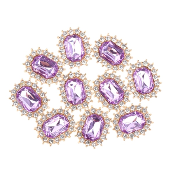 1/2/3/5 10 st Rhinestone Buttons Hantverk Dekoration för kläder Light Purple 2.1 x 1.7cm 5Set