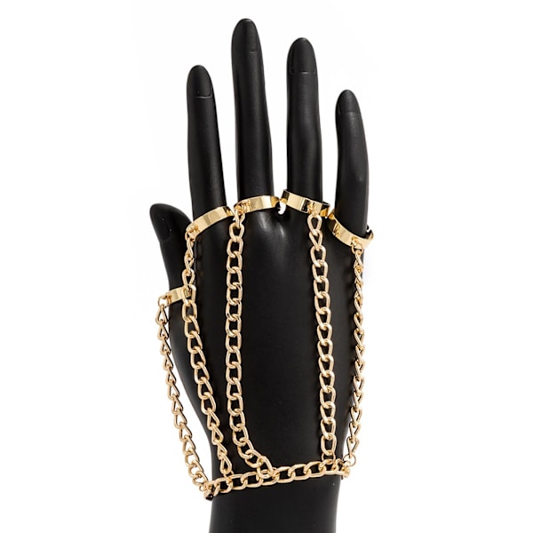 1/5 mode handled kedja legering punk ringar armband smycken gåva Gold 16cm + 5cm 1Set