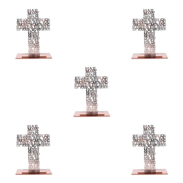 1/2/3/5 Stående krucifix Jesus Scriptures Cross Bön Rose Gold 20cm 5Set