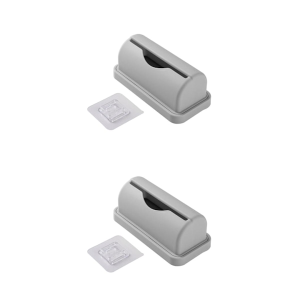 2/3 väggmonterad papperskorgsdispenser hängande för vardagsrum Grey 15.1 x 7.5 x 6.3cm 2Set