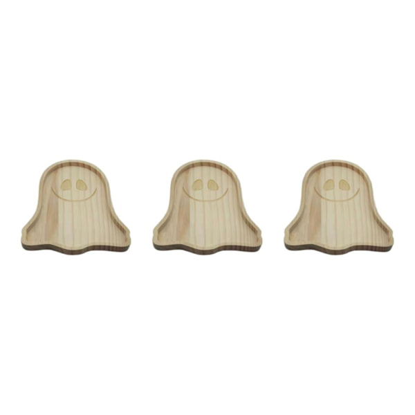 1/2/3 brun festlig halloween pumpa trä tallrikar för unika Ghosts disk 3PCS