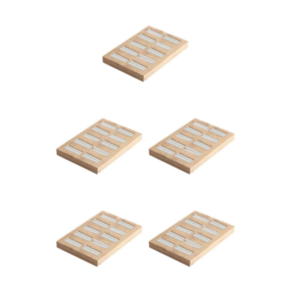 1/5 trä örhängen Ringar Smycken Display Fack Organizer Hållare 5Set
