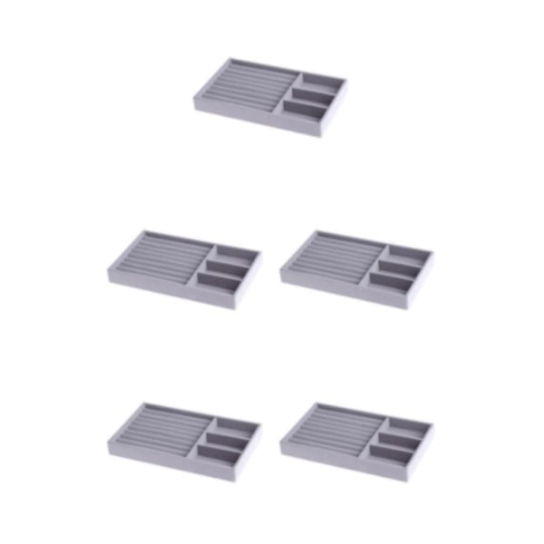 1/2/3/5 Stapelbar smyckesbricka Multipurpose Portable Velvet för 12 Grids Style A 5Set