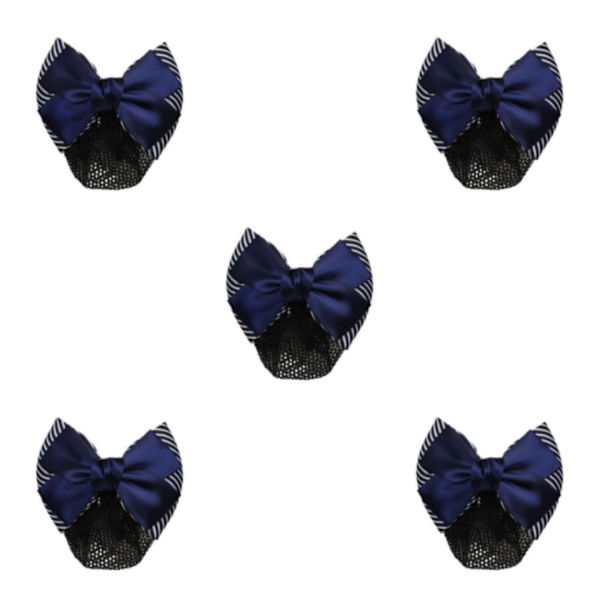 1/2/3/5 tyg lätt att bära Elastiska hårnät för moderiktiga Thick Stripes- Blue 5Set
