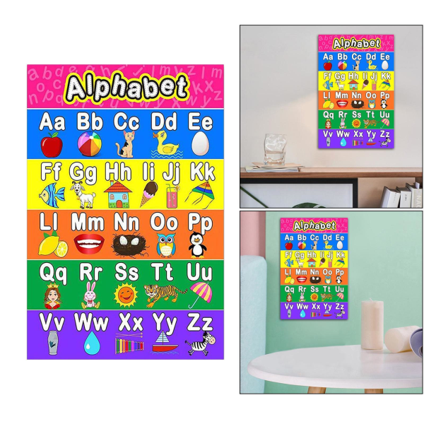 1/2/3 färgglad pedagogisk affisch för klassrum för förskolebarn Alphabet 1Set