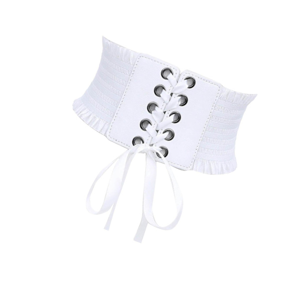 1/2/3/5 Dam Charm Midjeband Bred underbyst Cosplay Strechy rosett White Type A 1Set