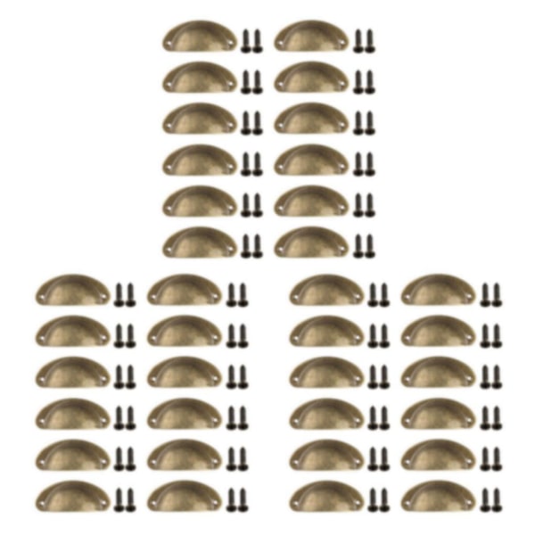 1/2/3/5 12x Koppdrag Skåp Kommod Shell Draw Låda Handtag Yellow Bronze 15x15x5cm 3Set