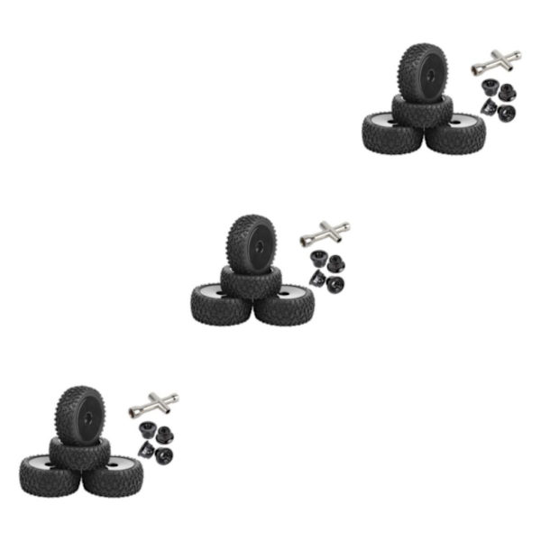 1/2/3 Fram Bak Buggy Däck 1:10 Bildelar Tillbehör DIY Black 3Set