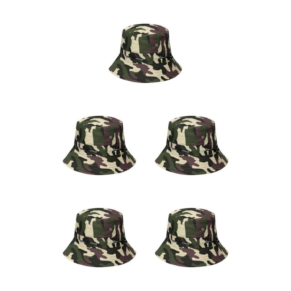 1/2/3/5 Bekväm och andningsbar fiskarehatt för sol disruptive pattern4 58cm 5PCS