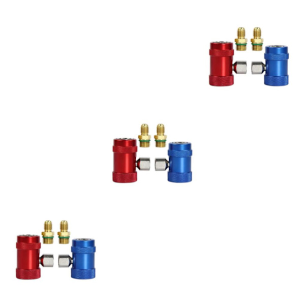1/3 Bil R1234yf Snabbkopplingar Hög / Låg sida R1234yf Manuell 3PCS