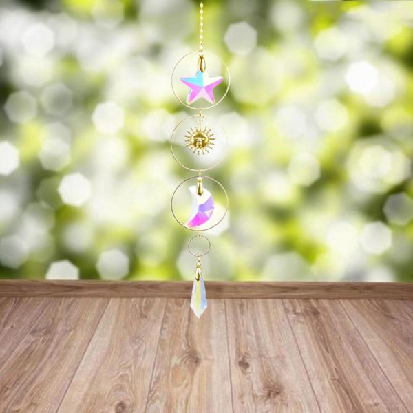 1/2/3/5 Crystal Balkong Fönsterhängande Dekor Vägg Rainbow Maker Model 1 40cm 1Set