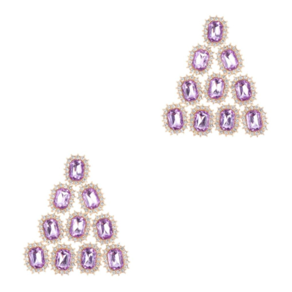 1/2/3/5 10 st Rhinestone Buttons Hantverk Dekoration för kläder Light Purple 2.1 x 1.7cm 2Set