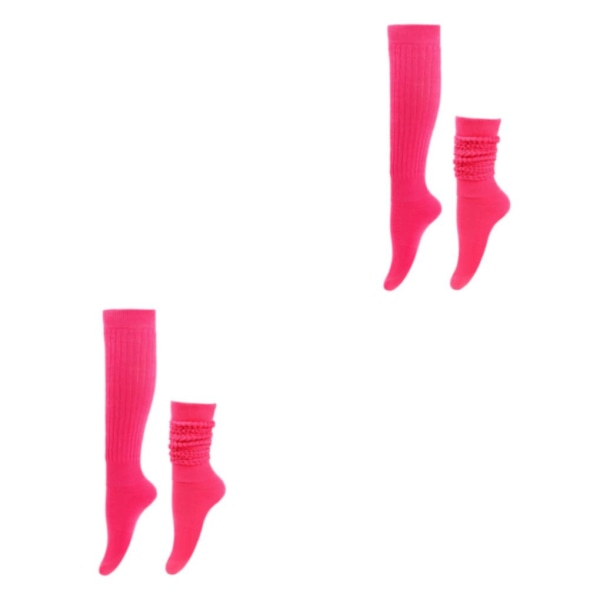 1/2/3/5 2 stycken Slitstarka Slouch strumpor Elasticitet och utsökt Rosy Red 2Set