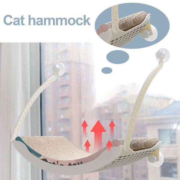 Slitstark Cat Window Hammock Platsbesparande fönstersäte för inomhusbruk Scratch Board