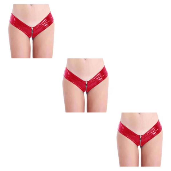 1/2/3/5 Underkläder Butt Briefs Front Open Sexig Nattklubb Tvättbar Red/M 3PCS