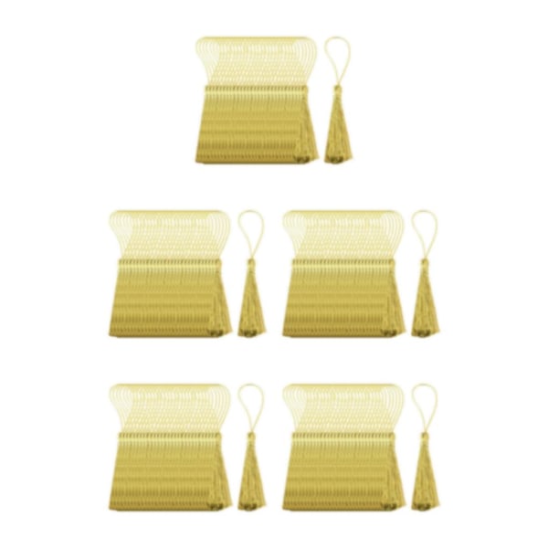 1/2/5 30x Silkeslen handgjorda mjuka tofsar Floss Bokmärke Tofsar med Golden 10cm 5Set