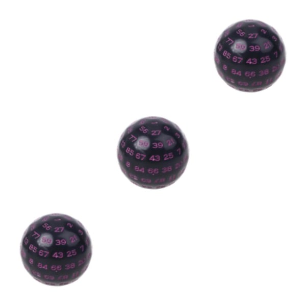 1/3/5 Akryltärningar Spelunderhållning Familjepolyedriska tärningar Black Purple 48mm 3Set