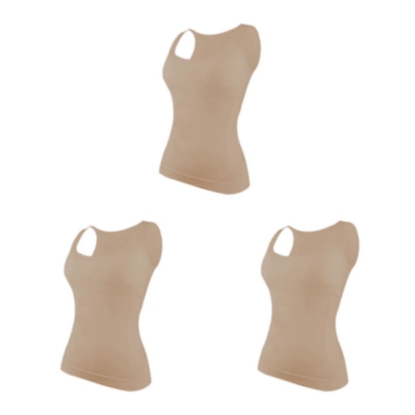 1/2/3 Damväst Fitness Bröststöd Toppar Andas Skin Color L 3PCS