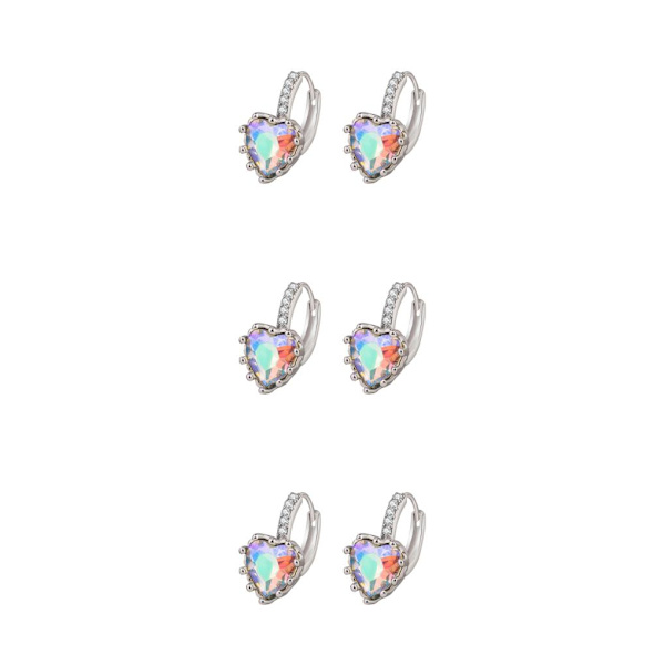 1/2/3/5 Lyx Hoop örhängen för kvinnor Hjärtformad strass style 12 3Set
