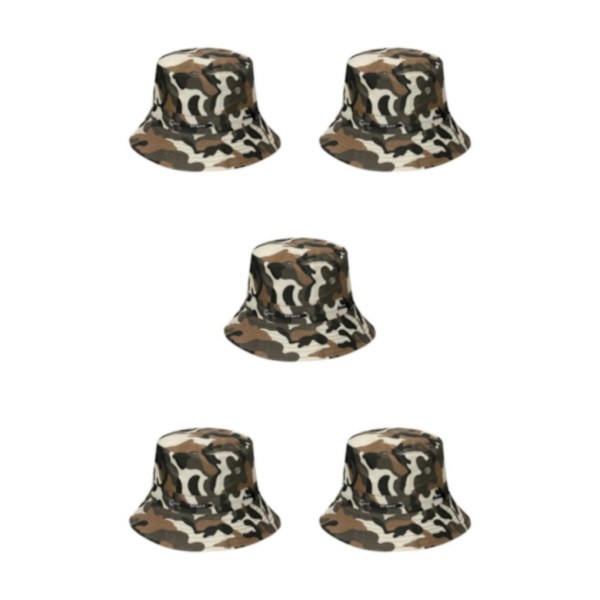 1/2/3/5 Bekväm och andningsbar fiskarehatt för sol disruptive pattern1 58cm 5PCS