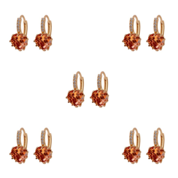 1/2/3/5 Lyx Hoop örhängen för kvinnor Hjärtformad strass style 3 5Set