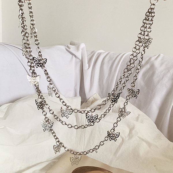 1/2/3 punk midjebälte kedja justerbar för kvinnor män flicka pojke Chain and Belt 155g 1Set