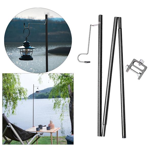 1/2 utomhusläger fällbar lampstolpe hängande ljushållare Black 100cm 1Set
