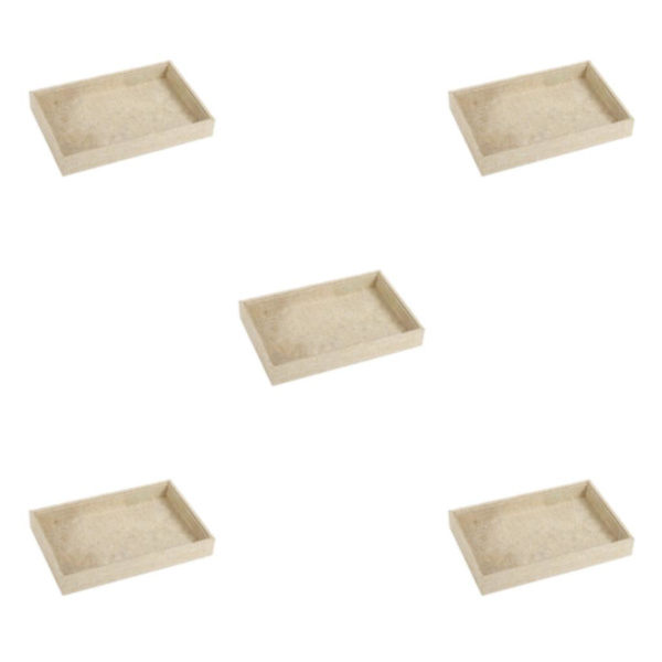 1/2/3/5 Stapelbar smyckesbricka Multipurpose Portable Velvet för Jute Beige 227x146x31mm 5Set