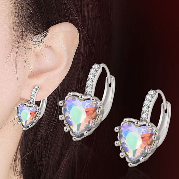 1/2/3/5 Lyx Hoop örhängen för kvinnor Hjärtformad strass style 7 5Set