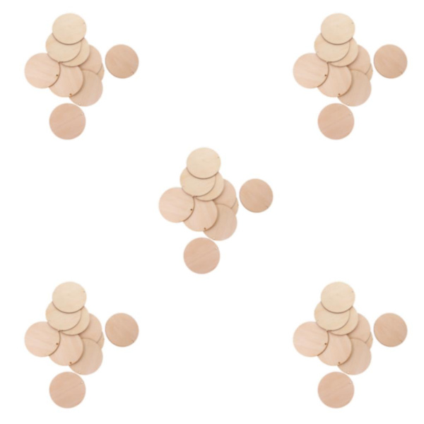 1/2/5 runda oavslutade bitar skiva med hål för konst DIY Wood 100mm 10 Pcs 5Set
