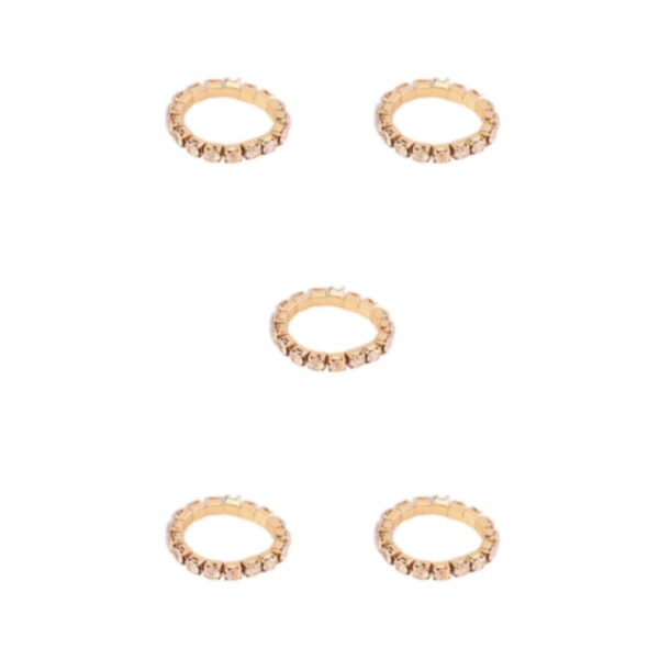 1/2/3/5 Stretch Crystal Ring Utsökt inläggning för Elegant golden 1 row 5PCS