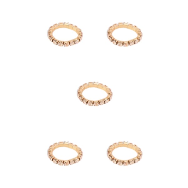 1/2/3/5 Stretch Crystal Ring Utsökt inläggning för Elegant golden 1 row 5PCS