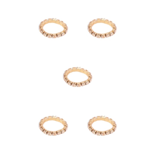 1/2/3/5 Stretch Crystal Ring Utsökt inläggning för Elegant golden 1 row 5PCS