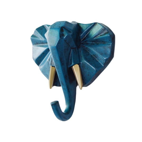 1/2/3/5 Robust och hållbar nyckelkrok för djurhuvud för enkel Retro blue(elephant) 1Set