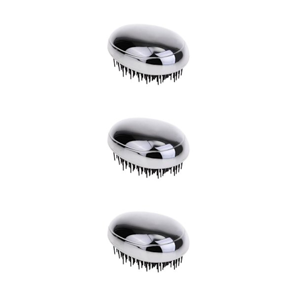 1/2/3/5 Portable Pocket Detangle Hair Brush Kam för kvinnor Silver 9 x 4.5cm 3Set