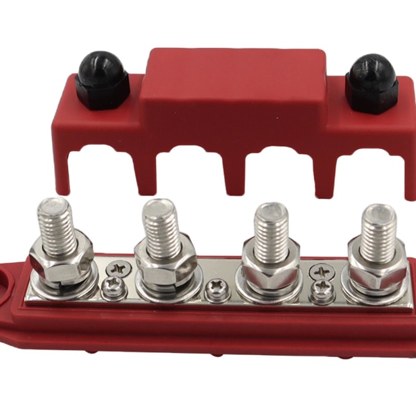 1/2/3 Heavy-Duty Power Distribution Block med cover Red M10 1 Pc