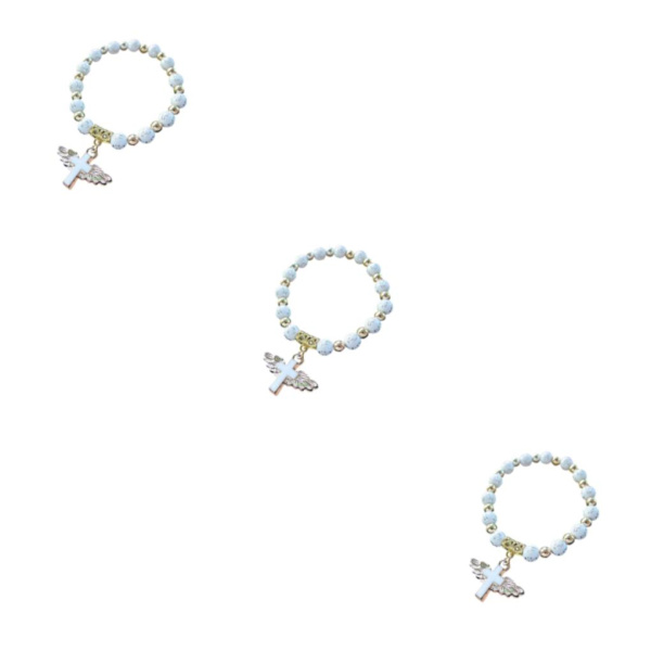 1/2/3/5 Angel Wing Cross Armband för 1:A nattvardsdedikation 3Set