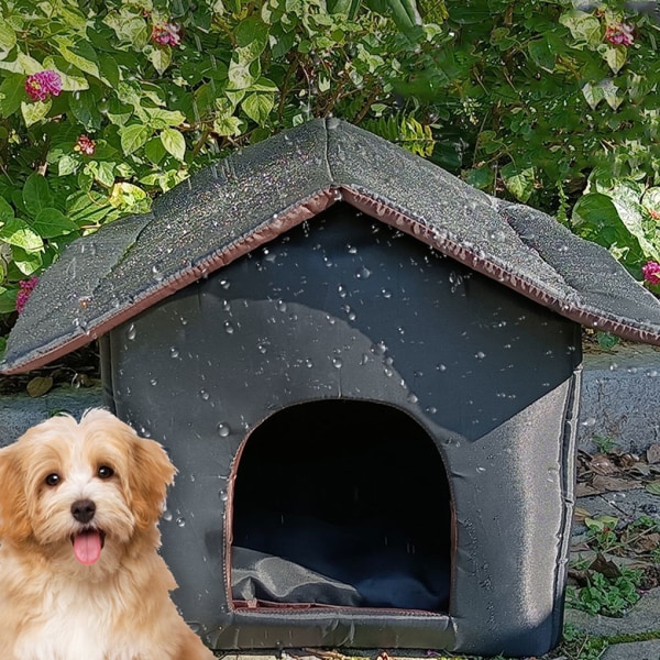 Dog House Säkra ingredienser Hållbar och utsökt hantverkshund black L：45*43*40cm