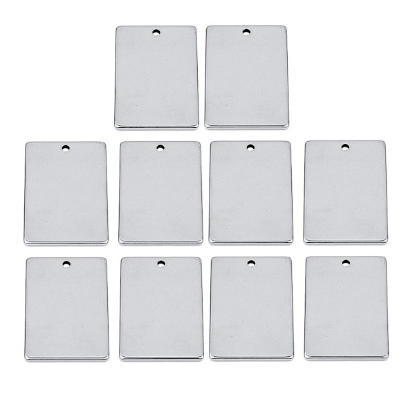 1/2/3/5 10 bitar metall platt rektangel blank stämpling För Silver 20x30mm 1Set