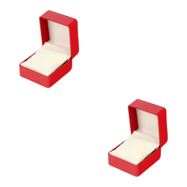 1/2/3 Pocket PU Läder Watch Case Armbandsur Hållare Red 10.3 x 11 x 7.5cm 2Set